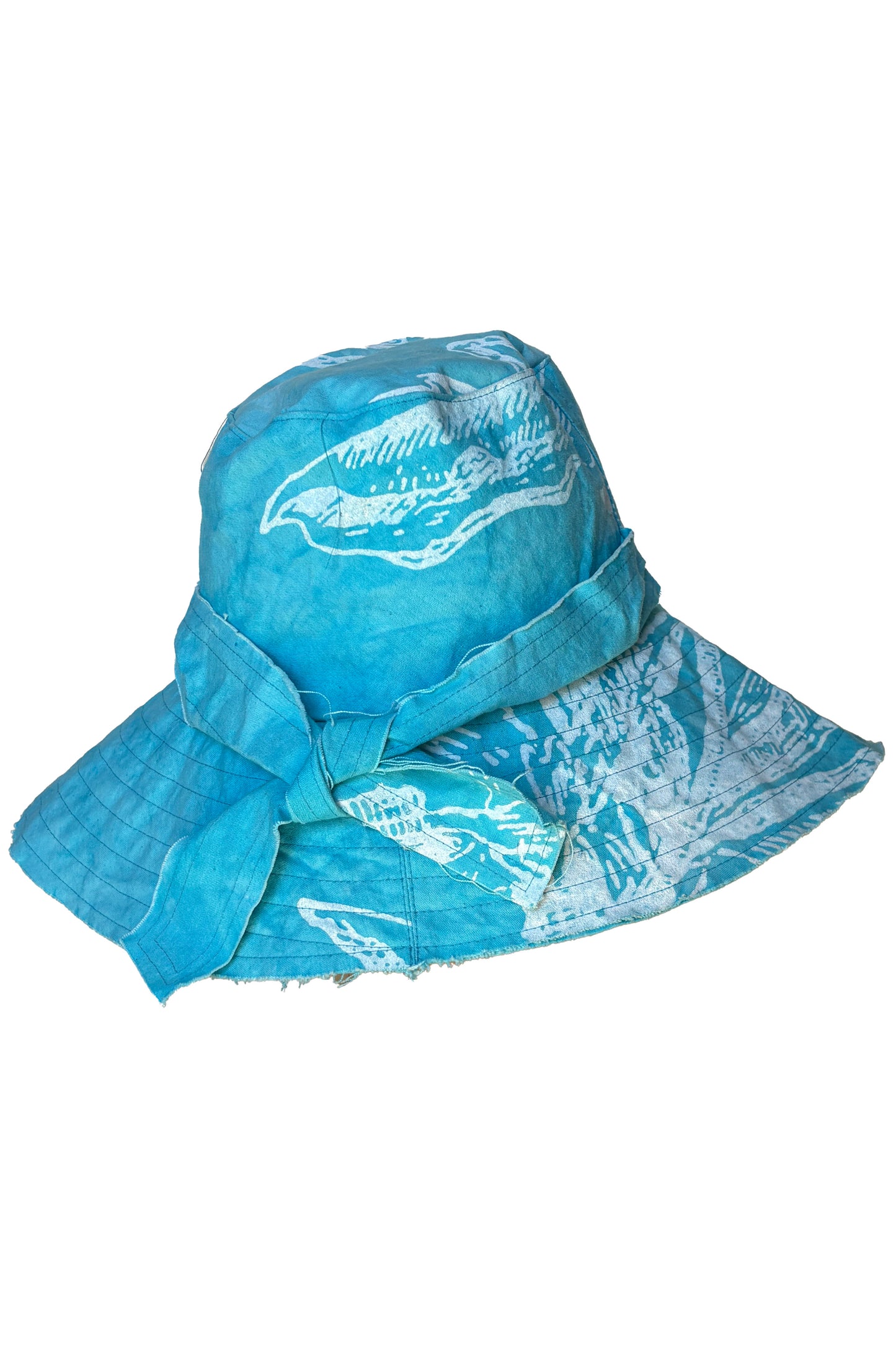 Brighton Hat | Cotton | Azalea Print | Turquoise & White | Medium