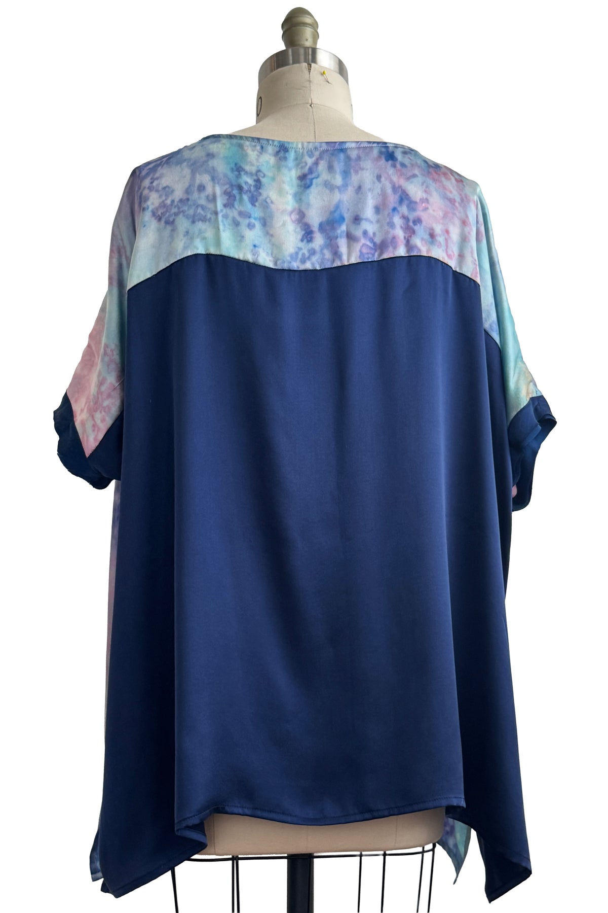 Deb Top | Silk Charmeuse | Bubble Dye | Blue, Pink & Purple | One Size