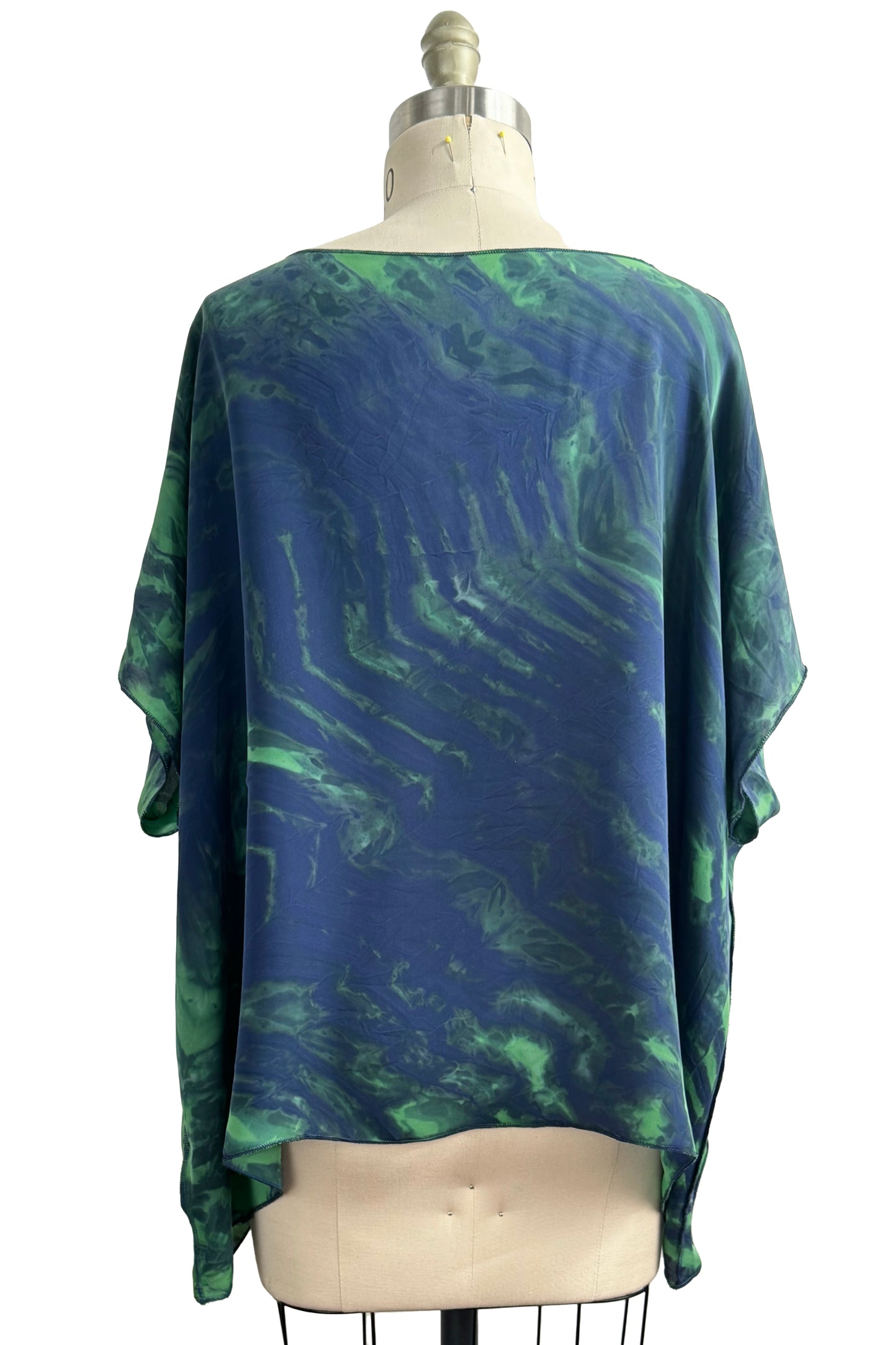 Deb Tunic w/ Shibori Arashi Dye - Blue & Green