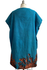 Load image into Gallery viewer, Petra Tunic w/ Bramble Print - Blue &amp; Copper - Large
