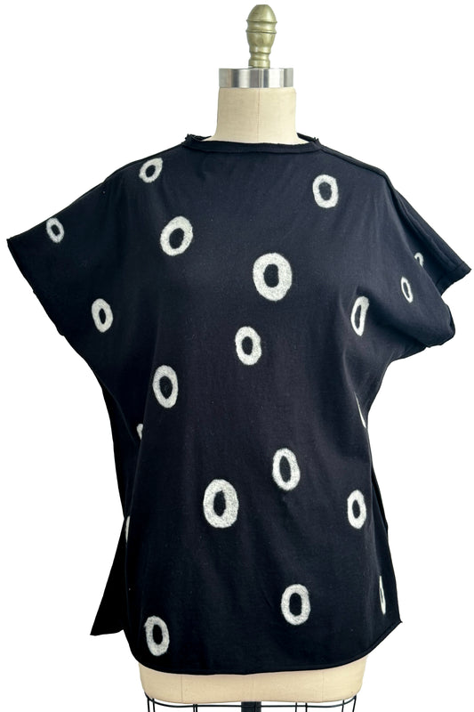 Jen Tunic w/ Felted Dots - Black & White - Medium