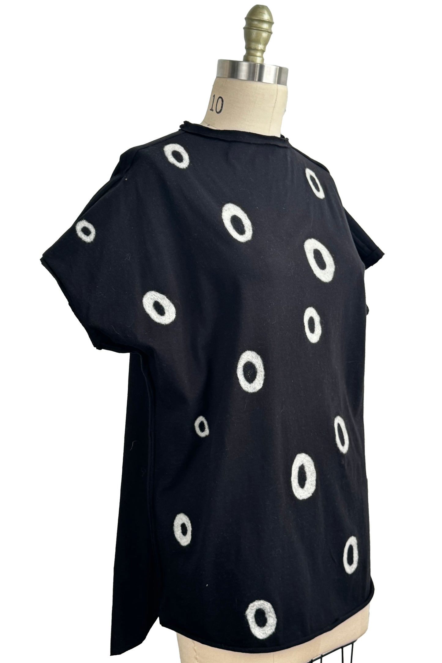 Jen Tunic w/ Felted Dots - Black & White - Medium