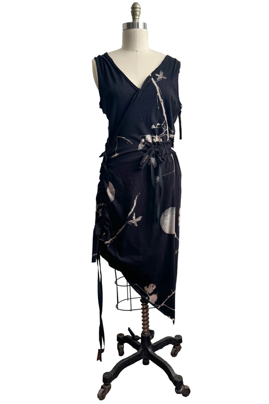 Godfrey Dress Mini in Jersey w/ Cotton & Dot Print - Small