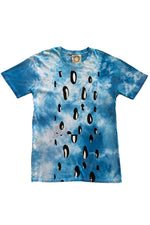Load image into Gallery viewer, Alquimie Studio T-Shirt - Blue Tie Dye with Imperfect Circle Print - Unisex S
