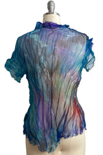 Load image into Gallery viewer, Athena Top in Organza - Blue Painted Dye - Small &amp; Mediun
