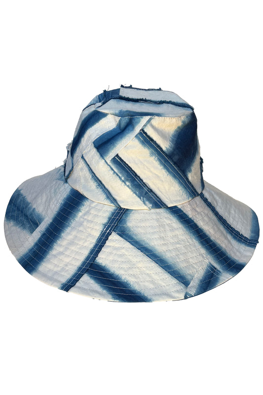 Brighton Hat | Cotton | Itajime Dye | Indigo & White | Medium