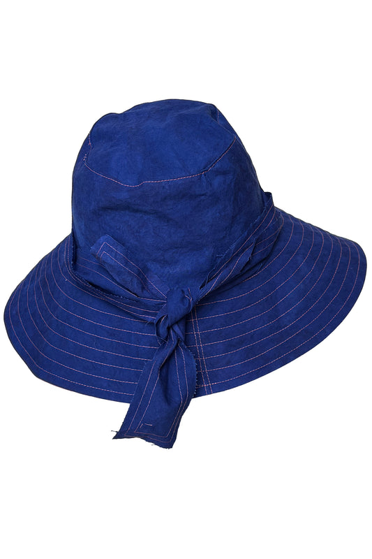 Brighton Hat | Cotton | Reverse Wallpaper Print | Purple, Pink & White | Medium