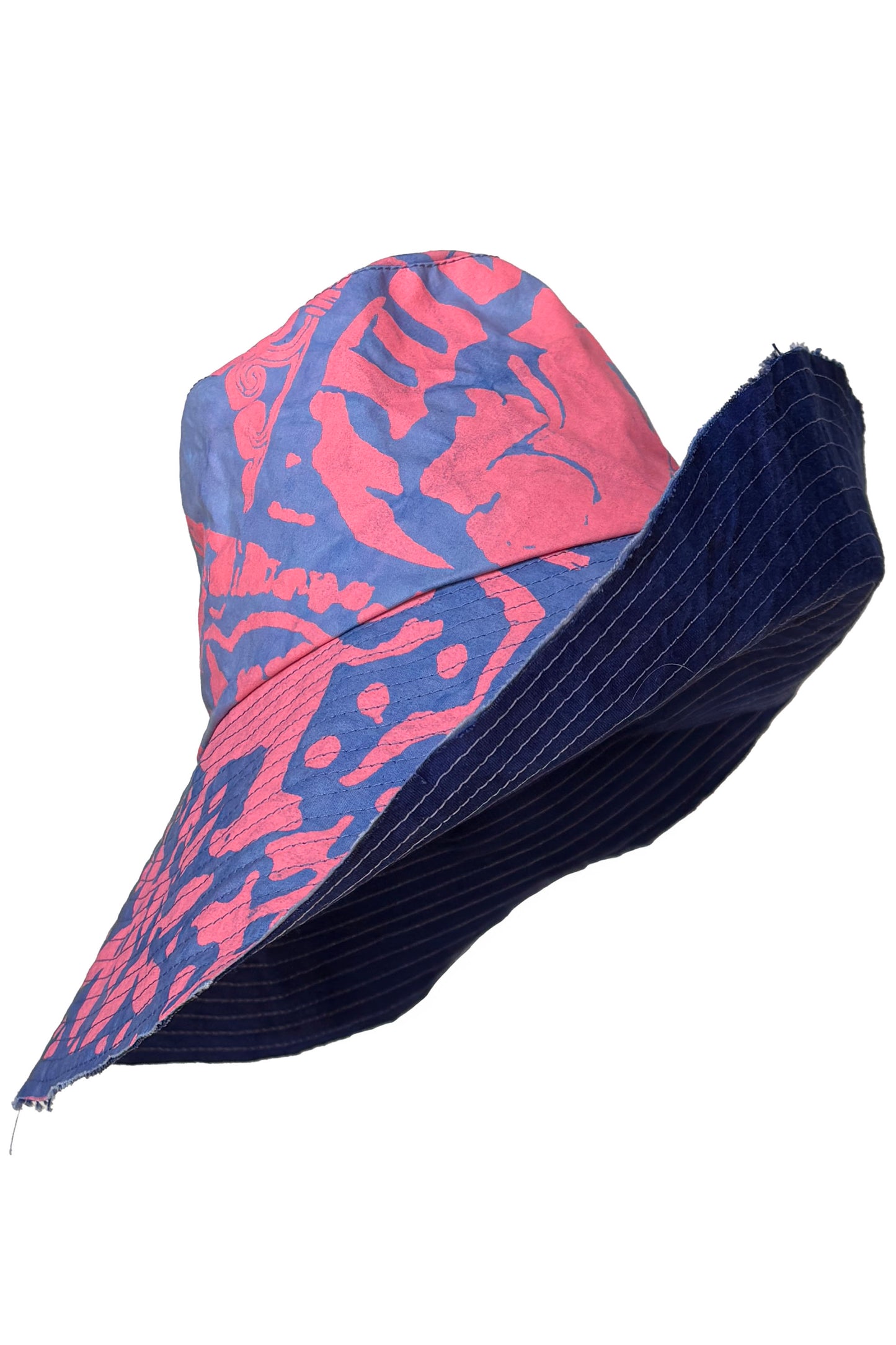 Brighton Hat | Cotton | Wallpaper Print | Light Purple & Hot Pink | Medium