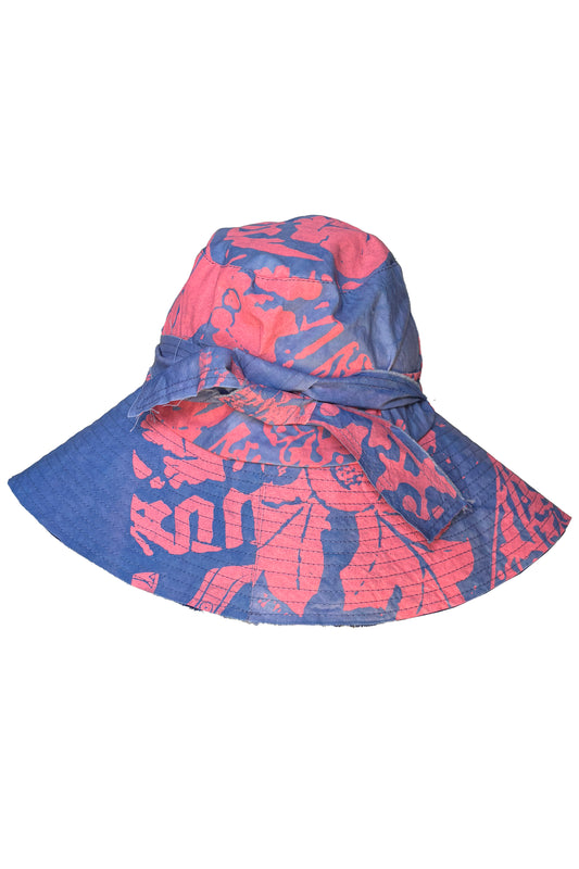 Brighton Hat | Cotton | Wallpaper Print | Light Purple & Hot Pink | Medium