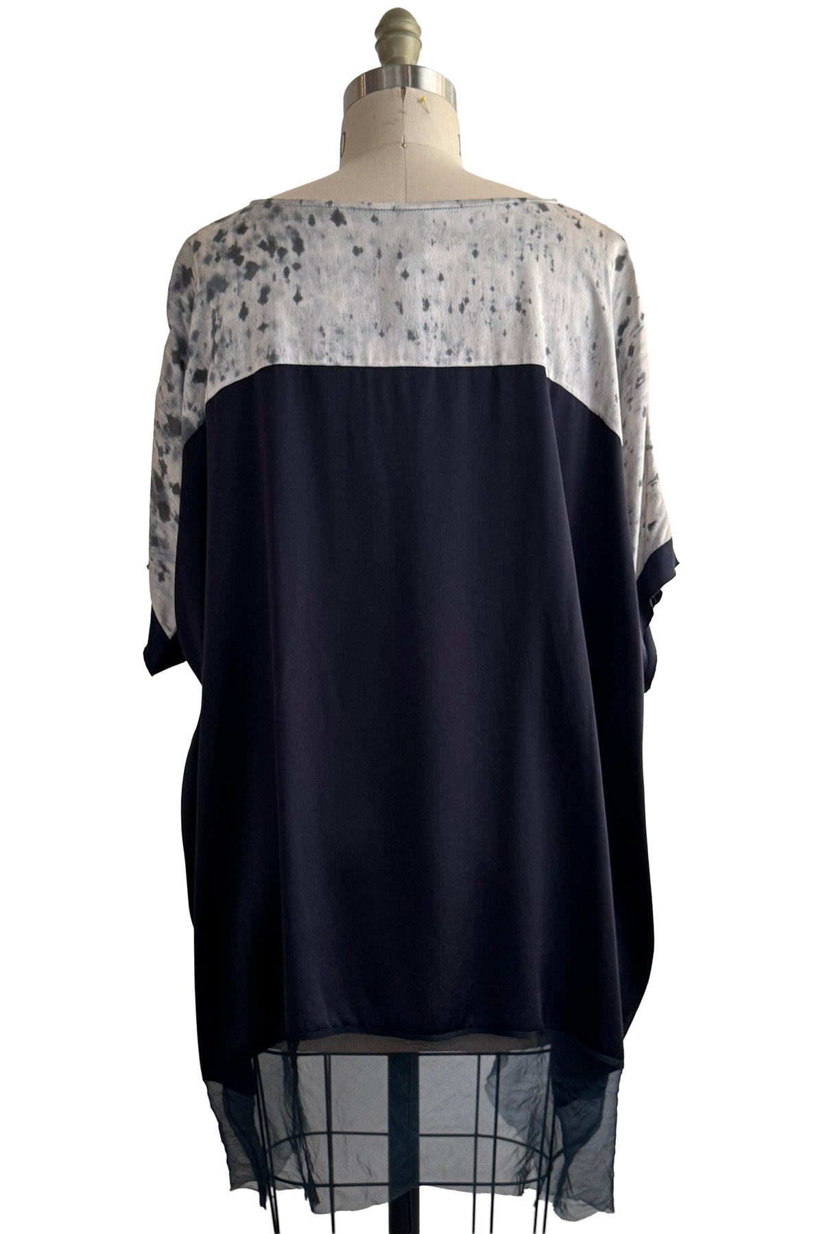 Deb Tunic w/ Organza Trim | Lace Dye Print | Grey | One Size