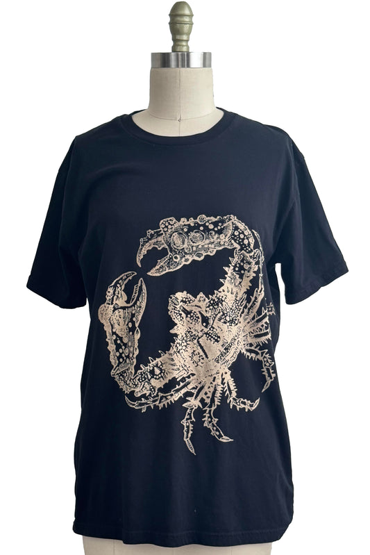 KB x Alquimie Studio T-Shirt | Organic Cotton | Crab Print | Black & Natural | Large