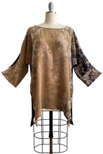 Load image into Gallery viewer, Greg&#39;s Tunic in Silk w/ Wallpaper Print - Black &amp; Natural - Medium
