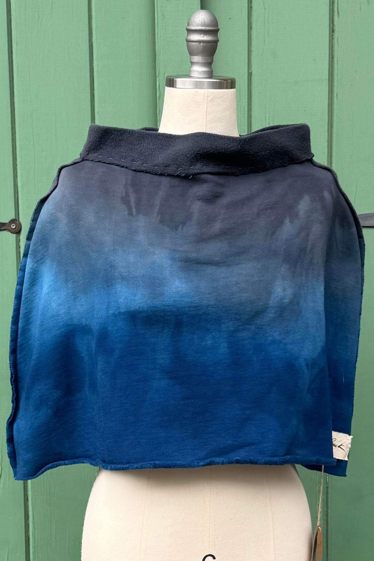 KB x Alquimie Studio Shrug | Organic Cotton French Terry | Ombre Dyed | Indigo & Charcoal Grey