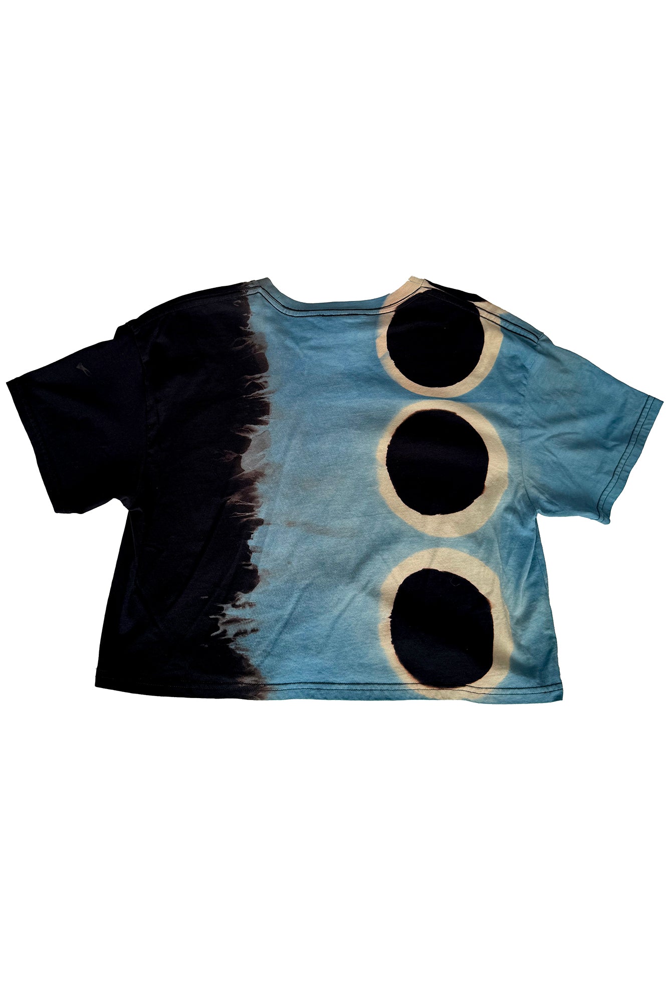 KB x Alquimie Studio Dyed T-Shirt - Shibori Circle - Black, Blue & Natural - Crop Large