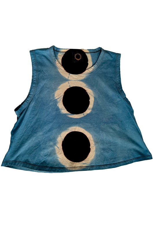 KB x Alquimie Studio Dyed Tank - Shibori Circle - Black, Blue & Natural - 2XL