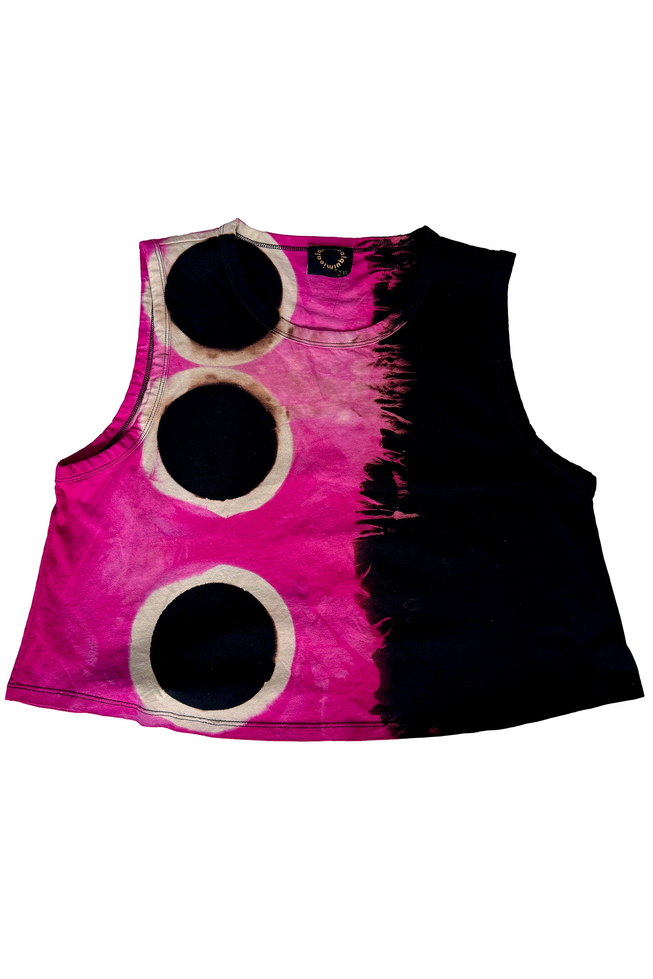 KB x Alquimie Studio Dyed Tank - Shibori Circle - Black, Fuchsia & Natural - 2XL