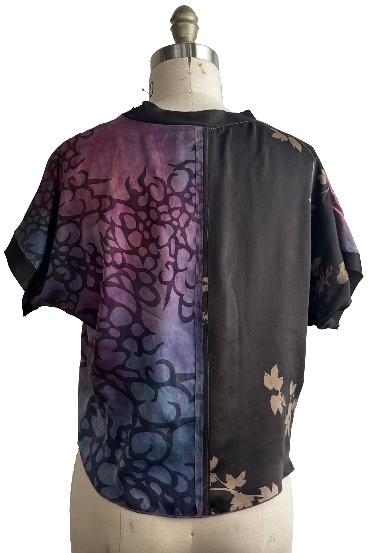 Jen Top | Silk Charmeuse | Oceana Print | Stormy Purple & Natural | Small