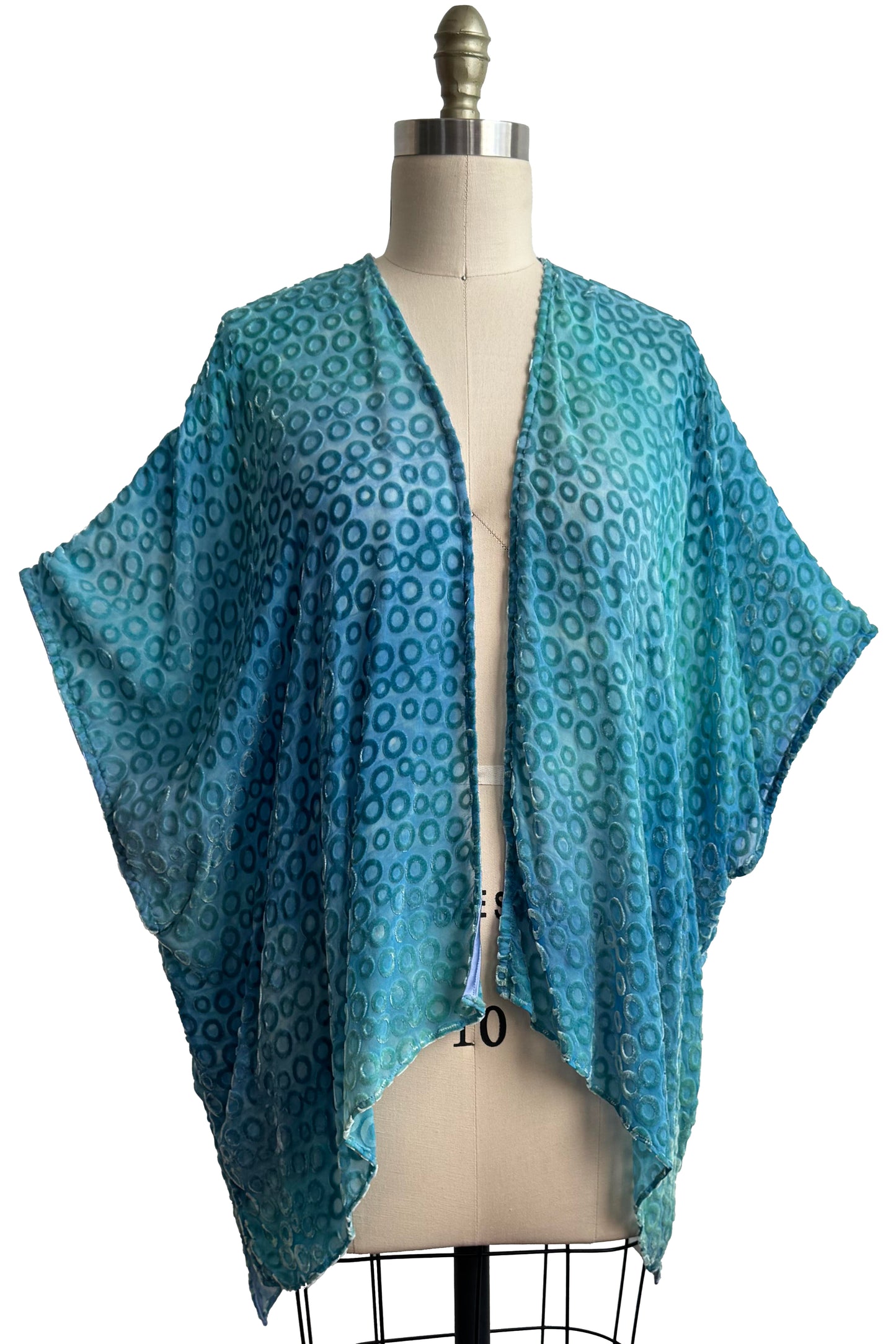 Lucianne Drape Devore Velvet - Painted - Blue