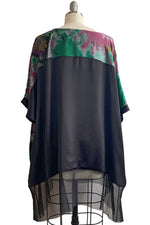 Load image into Gallery viewer, Deb Tunic w/ Organza &amp; Bouquet Print - Magenta &amp; Green
