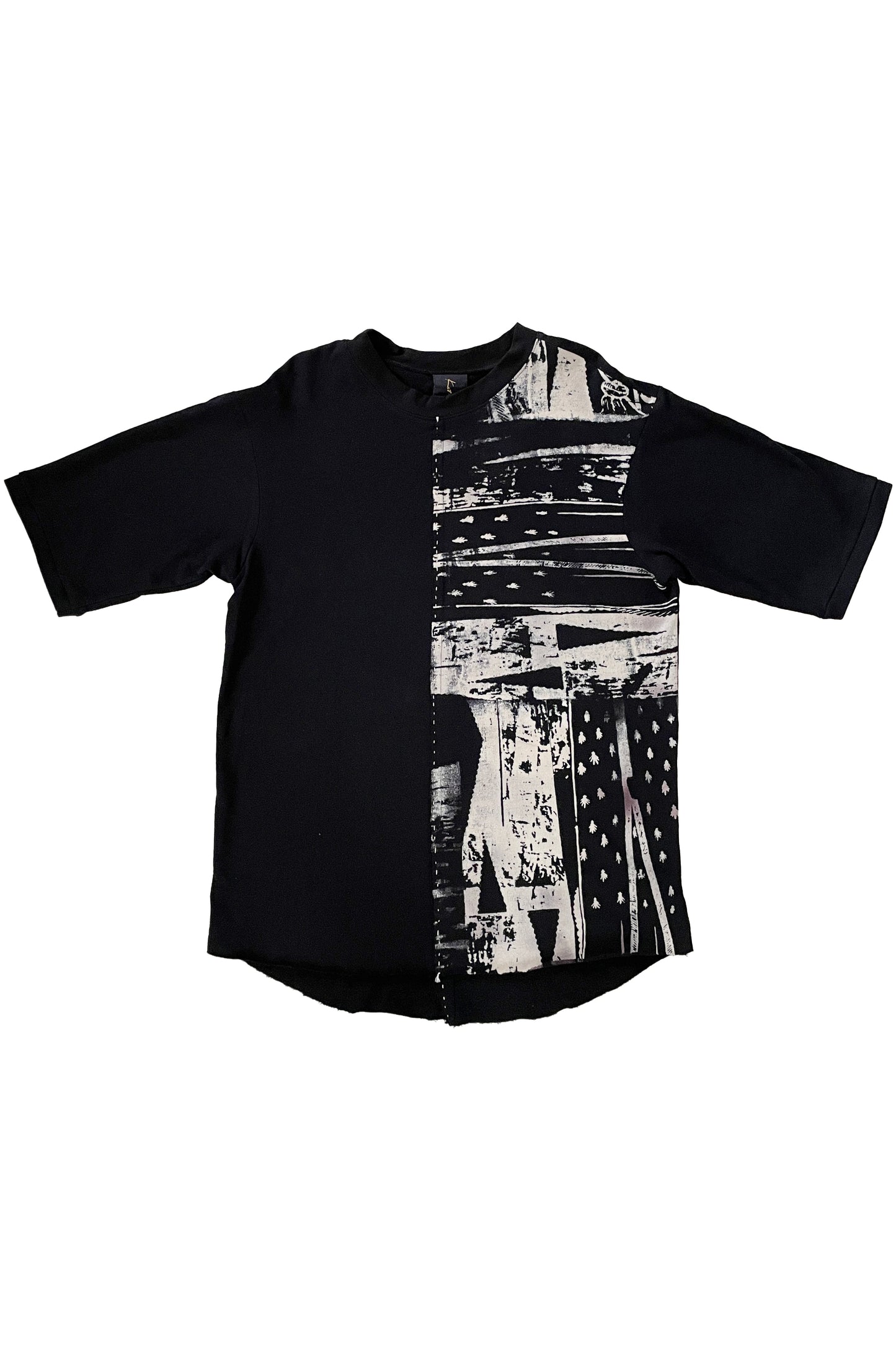 KB x Alquimie Studio Knit Pompier T-Shirt w/ Brass Print - Black & Natural - Large