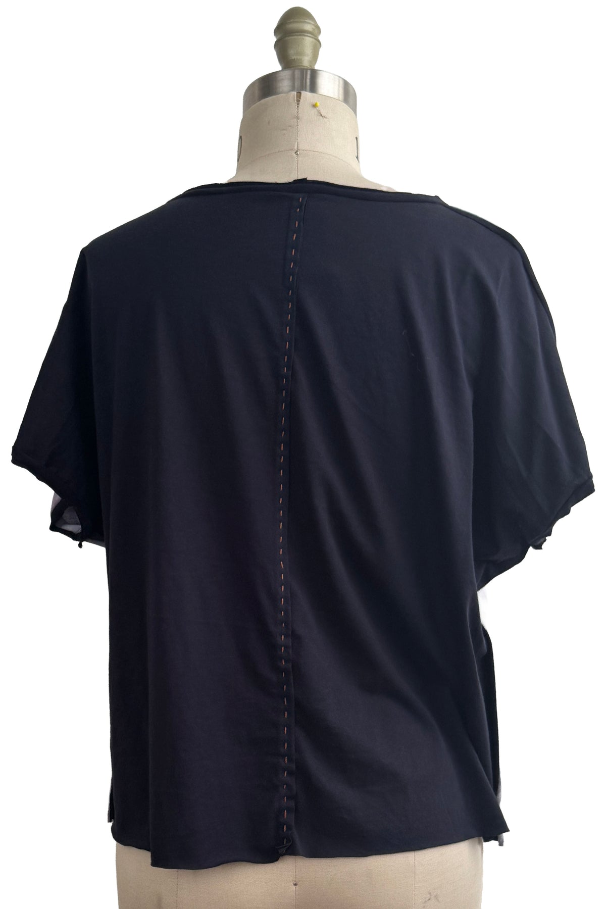 Jen Top | Organic Cotton Jersey | Needle Felted Crawfish | Purple white w/ orange shrimp| Medium-3