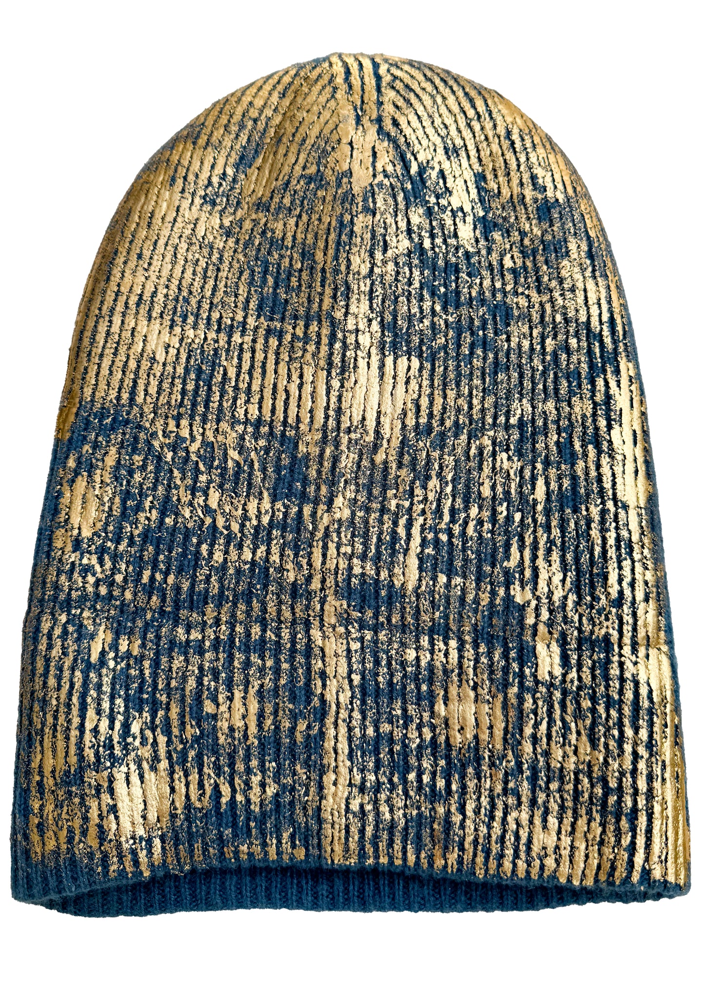 KB x Alquimie Studio Cashmere Beanie w/ Foil Print - Blue & Gold