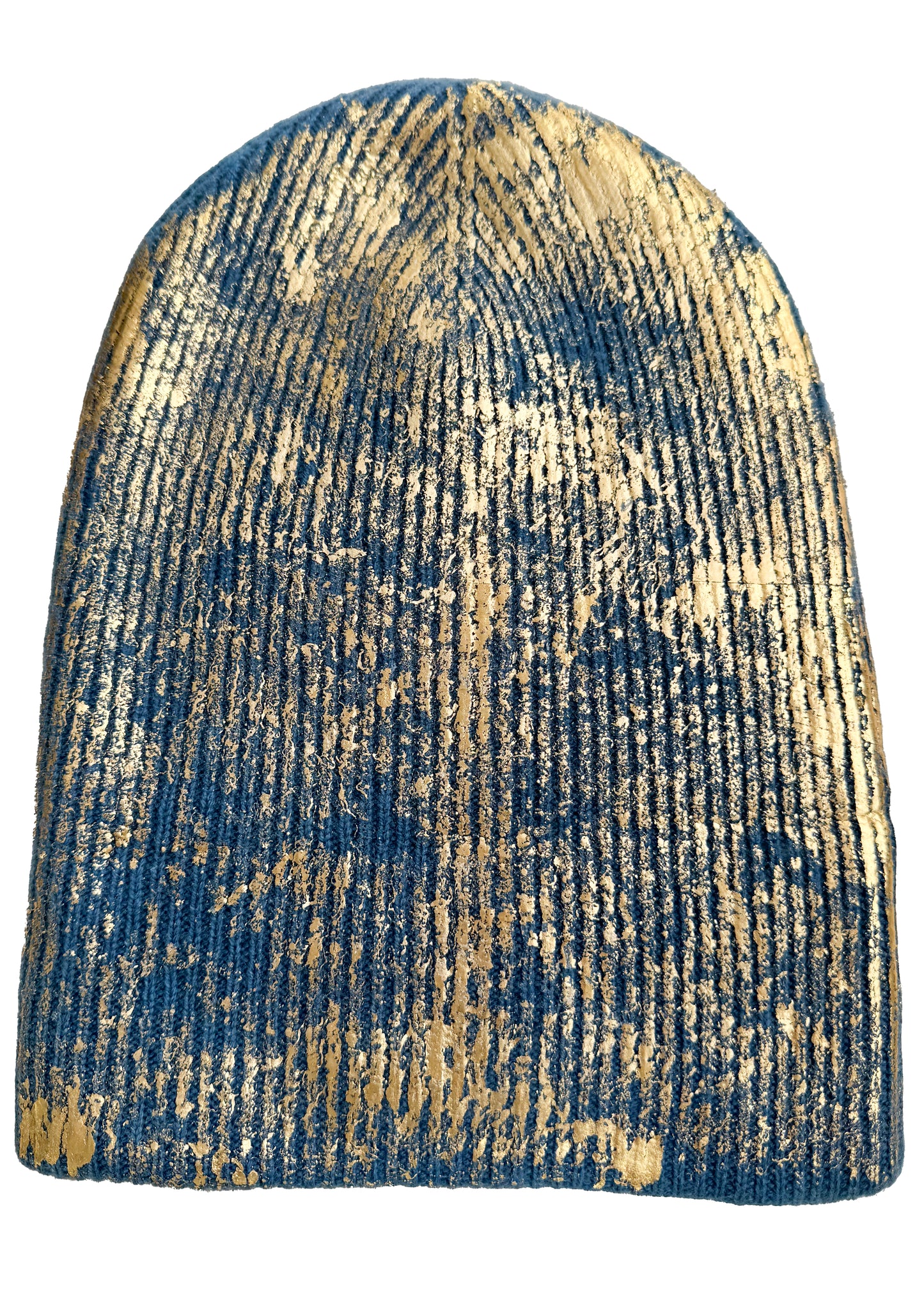 KB x Alquimie Studio Cashmere Beanie w/ Foil Print - Blue & Gold