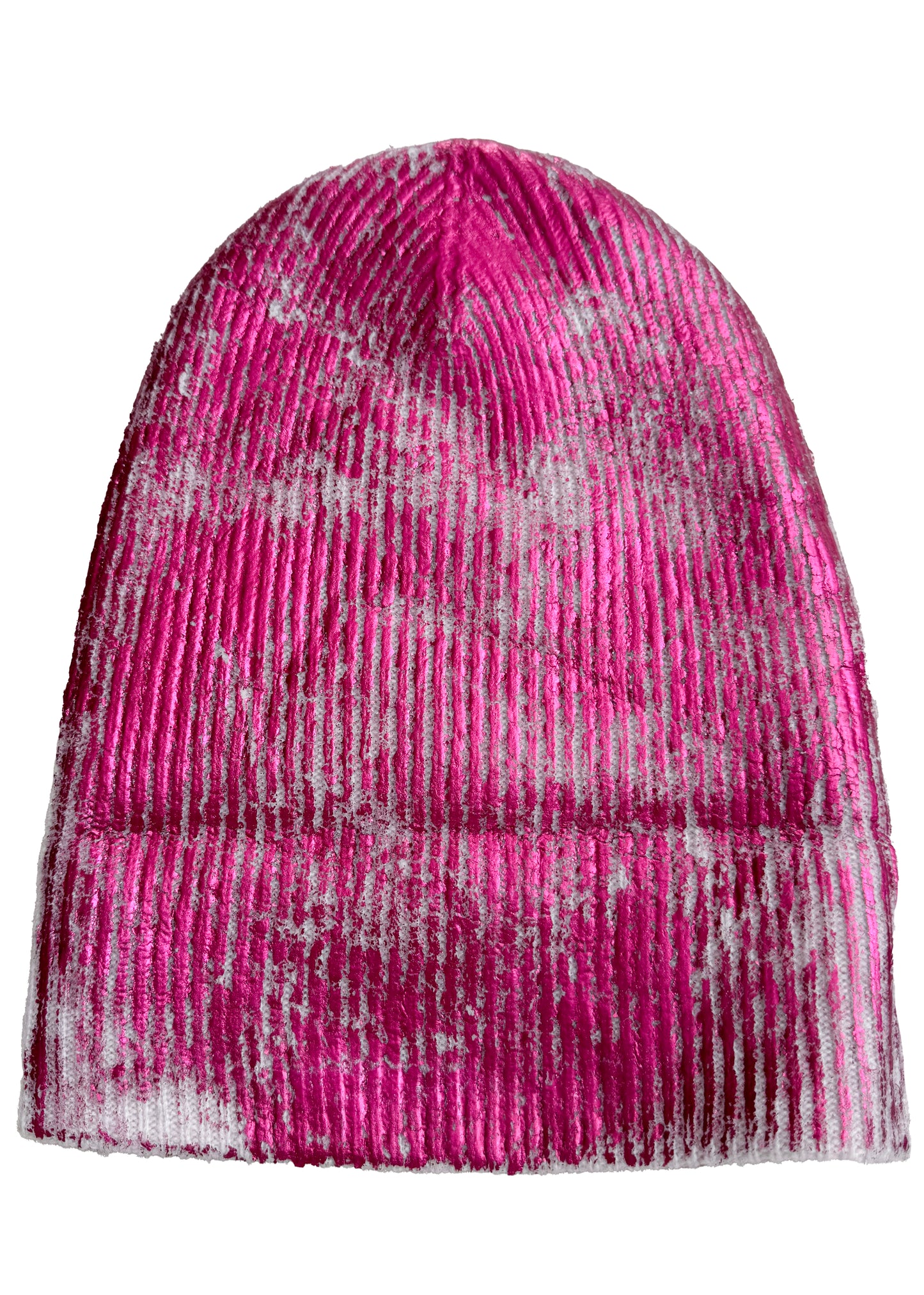 KB x Alquimie Studio Cashmere Beanie w/ Foil Print - Cream & Pink Botanical