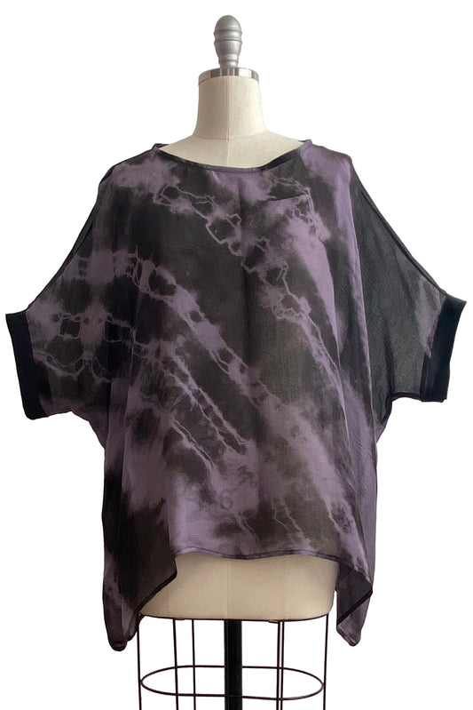 Deb Top Chiffon w/ Shibori Dye - Black & Purple