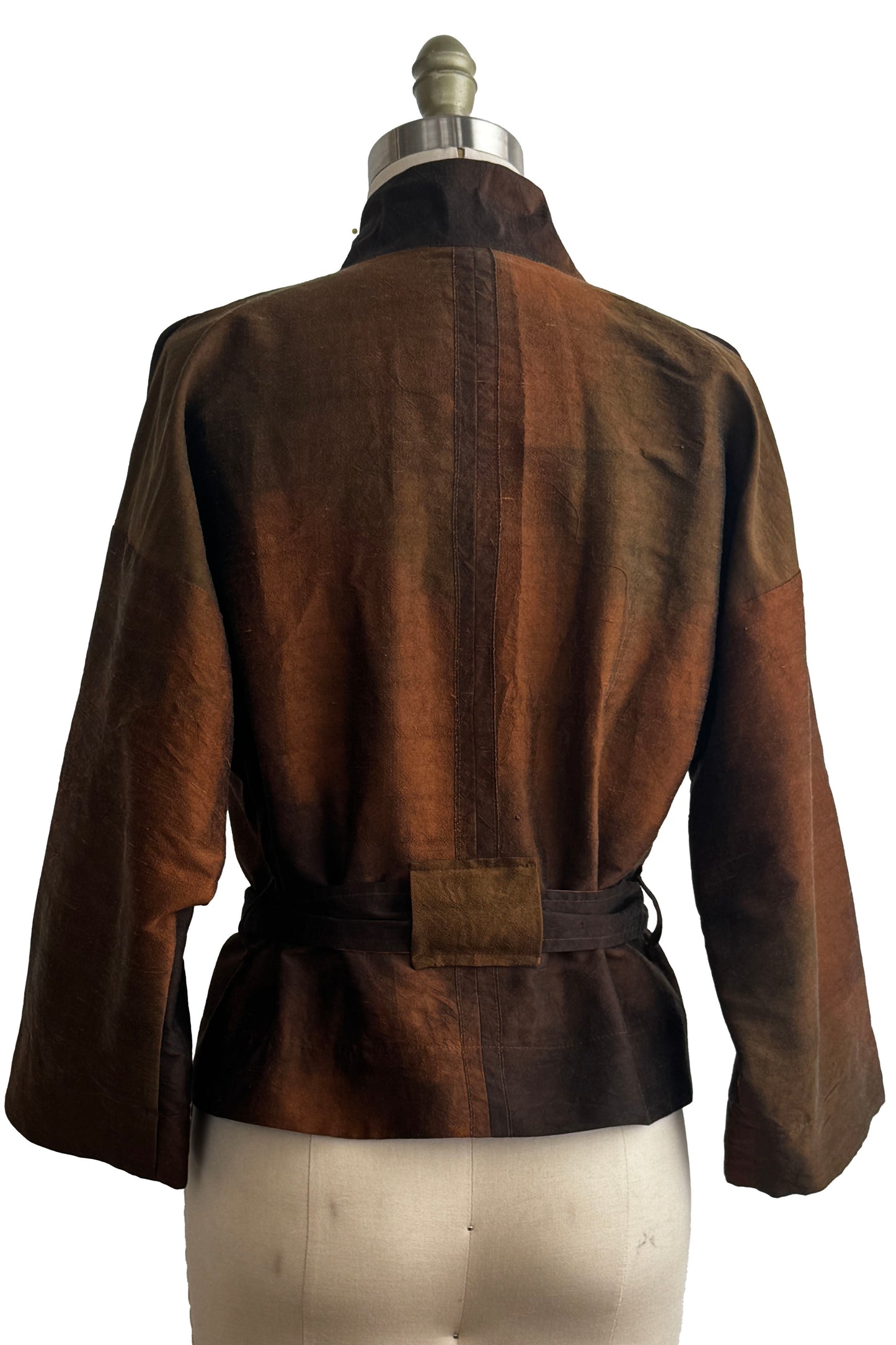 Kimono Jacket | silk Dupioni| Ombre Dyed | Rust, Moss, Slate| Small