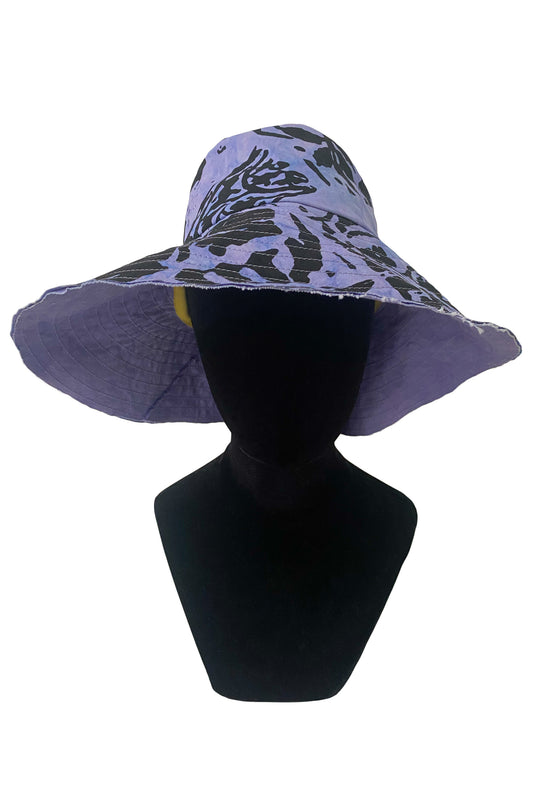 Brighton Hat - Tile Print - Periwinkle & Black