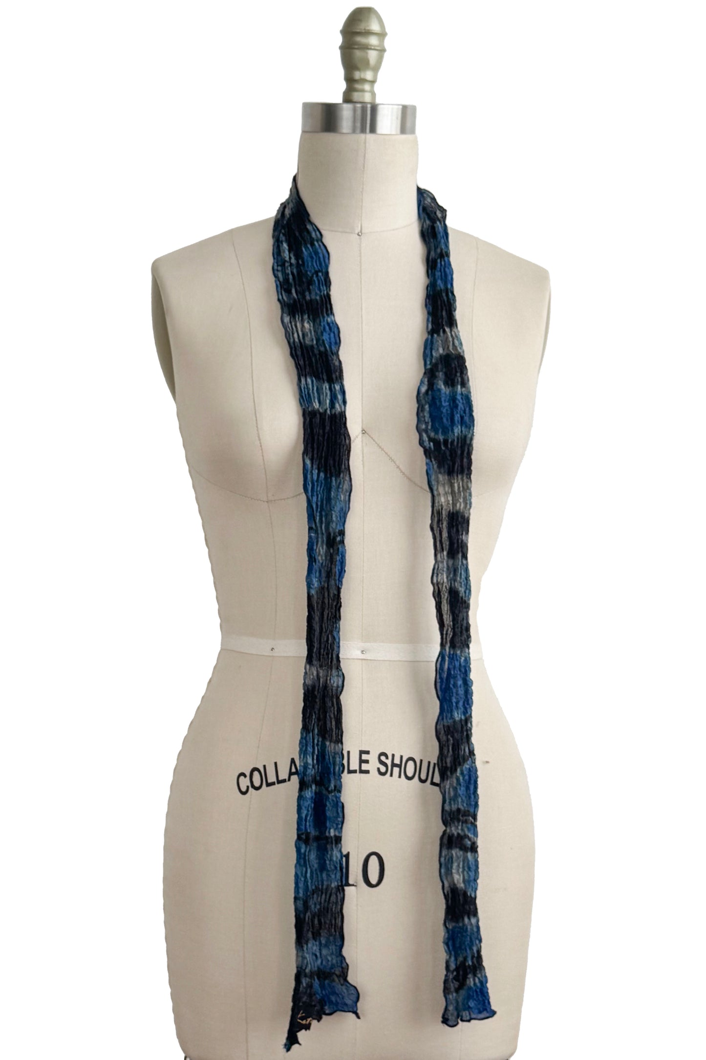 Bubble Silk Mini Scarf Set - Black & Navy
