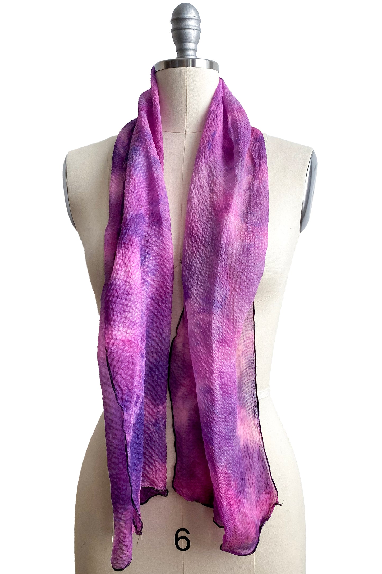 Scarf | Seersucker Silk | Mottled Dye | Purple