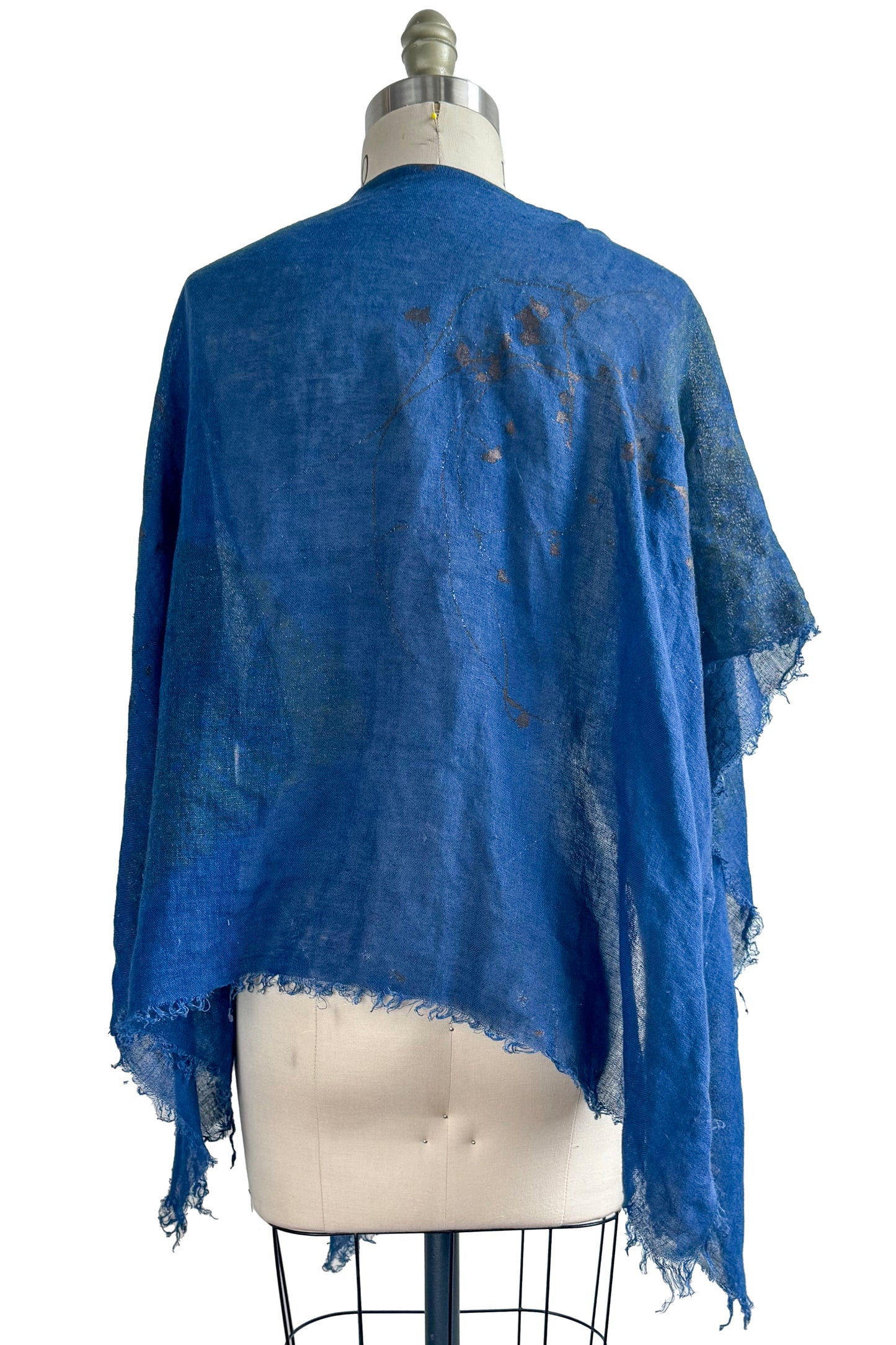 Button Drape - Linen - Indigo