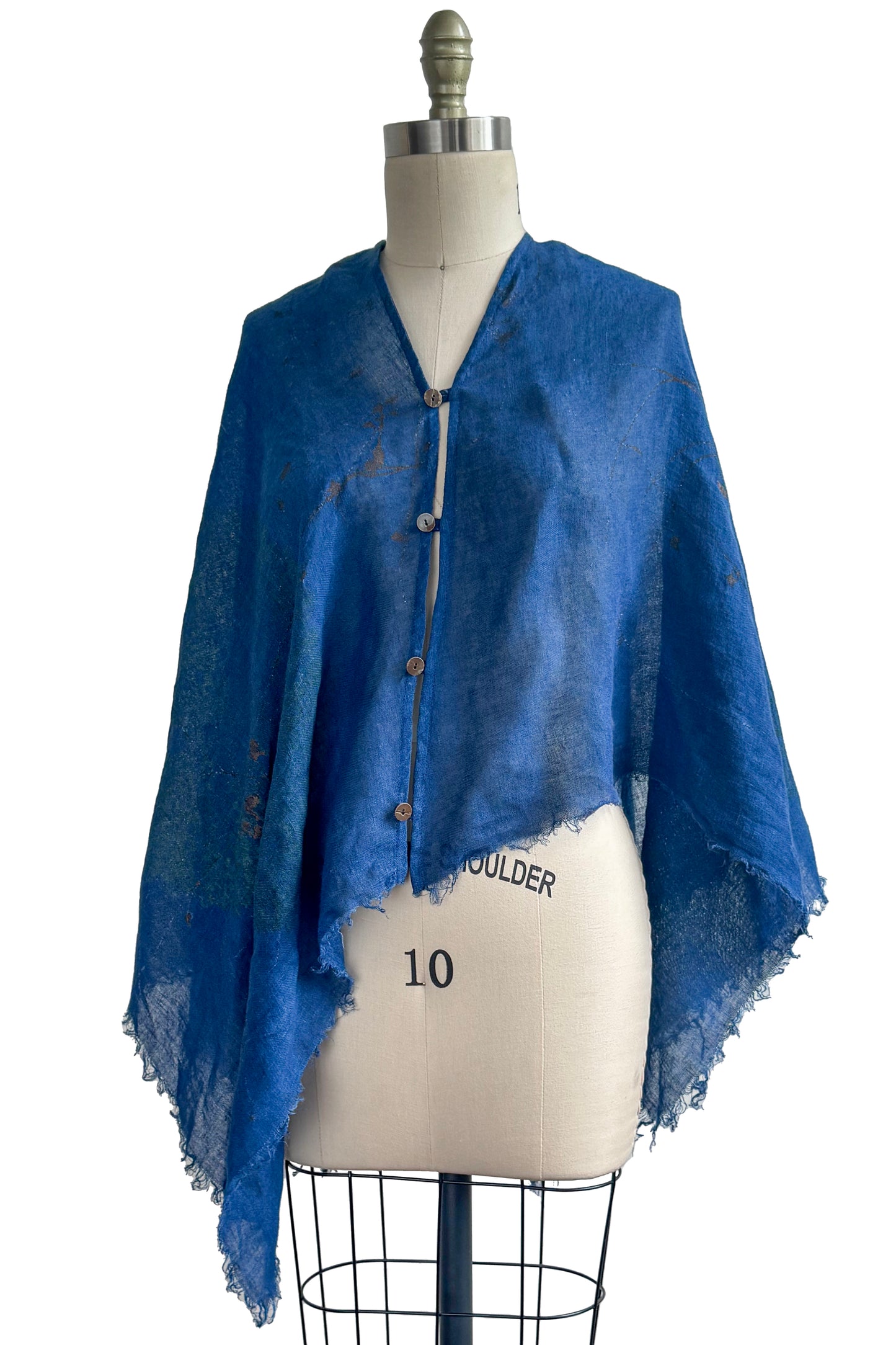 Button Drape - Linen - Indigo