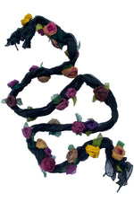 Load image into Gallery viewer, Flower Scarf - Black w/ Purple, Magenta, Yellow
