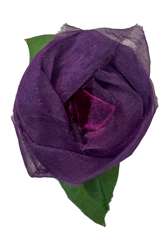 Magnetic Flower Brooch - Purple Organza