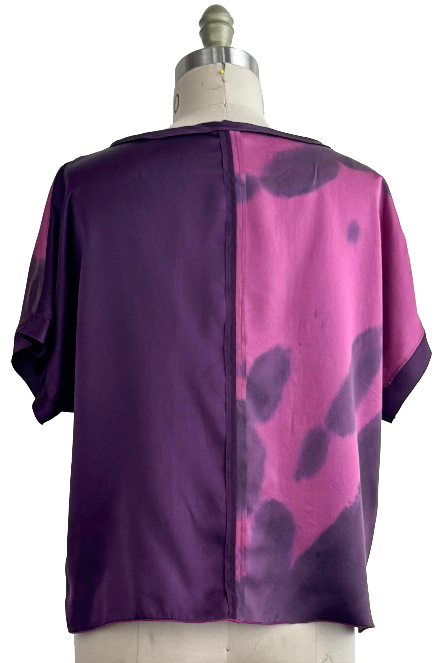 Jen Top - Silk Charmeuse - Painted Dye - Purple & Violet - Medium