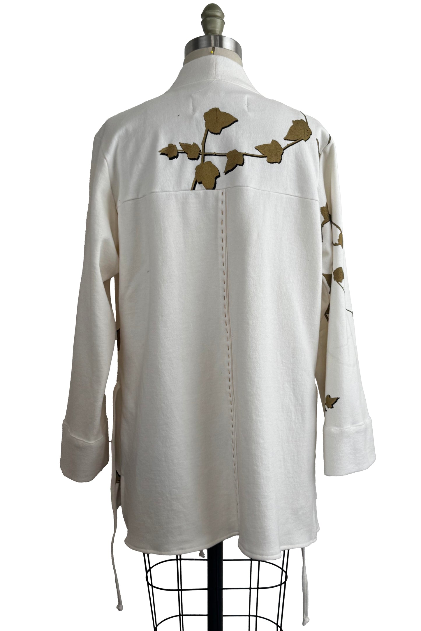 Lounge Kimono Jacket - Vine Print - Off White - Medium