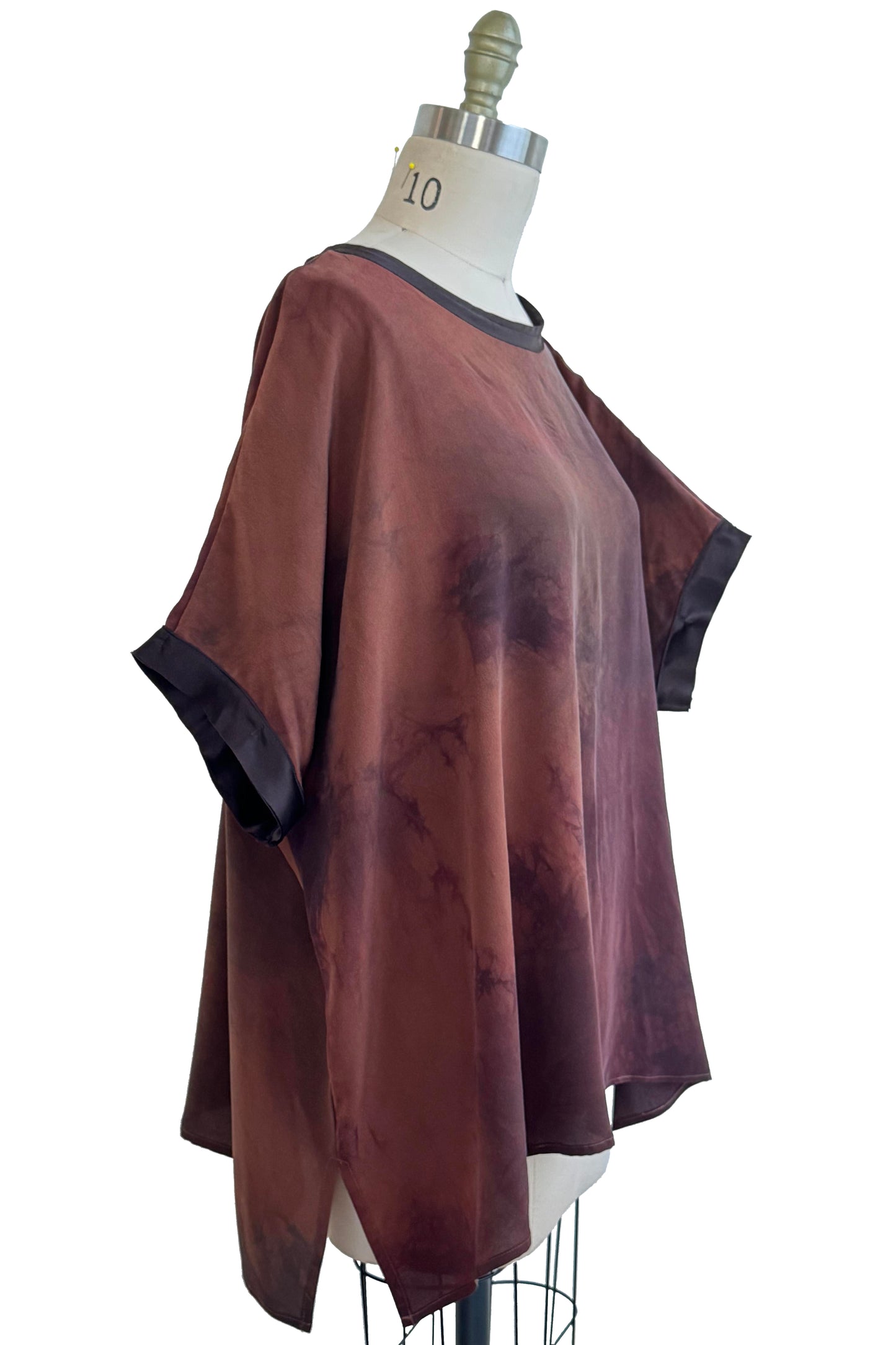 Deb Top Georgette Silk - Ombre Dyed - Brown & Burgundy
