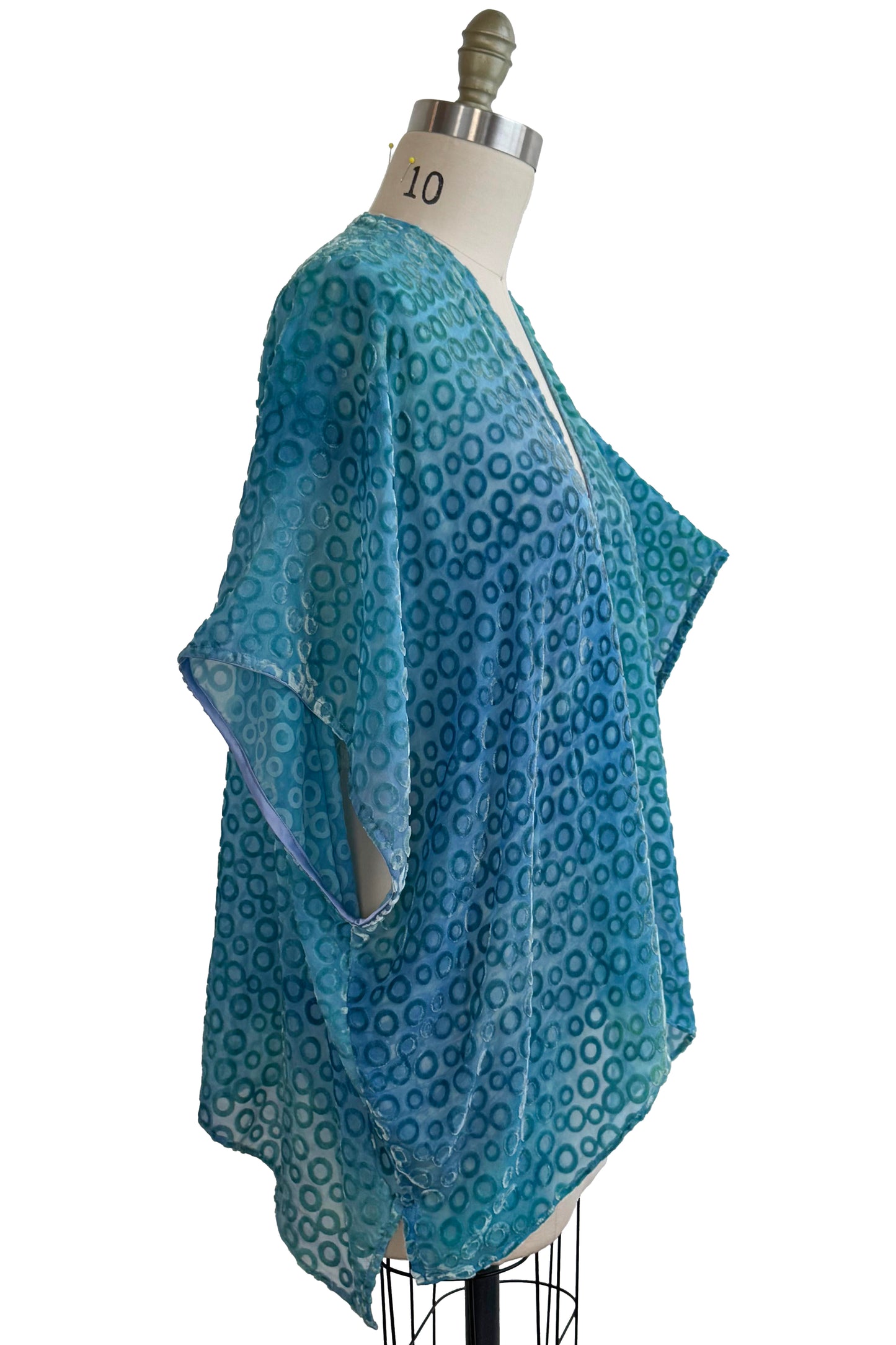Lucianne Drape Devore Velvet - Painted - Blue
