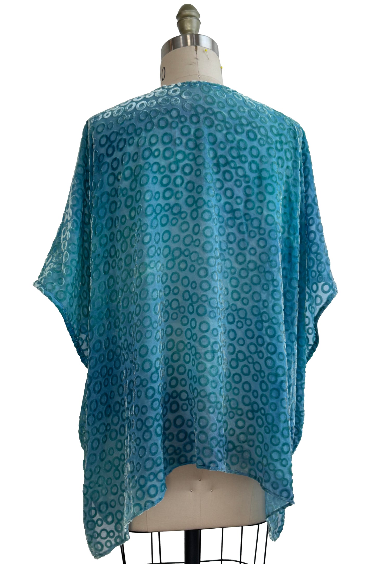Lucianne Drape Devore Velvet - Painted - Blue