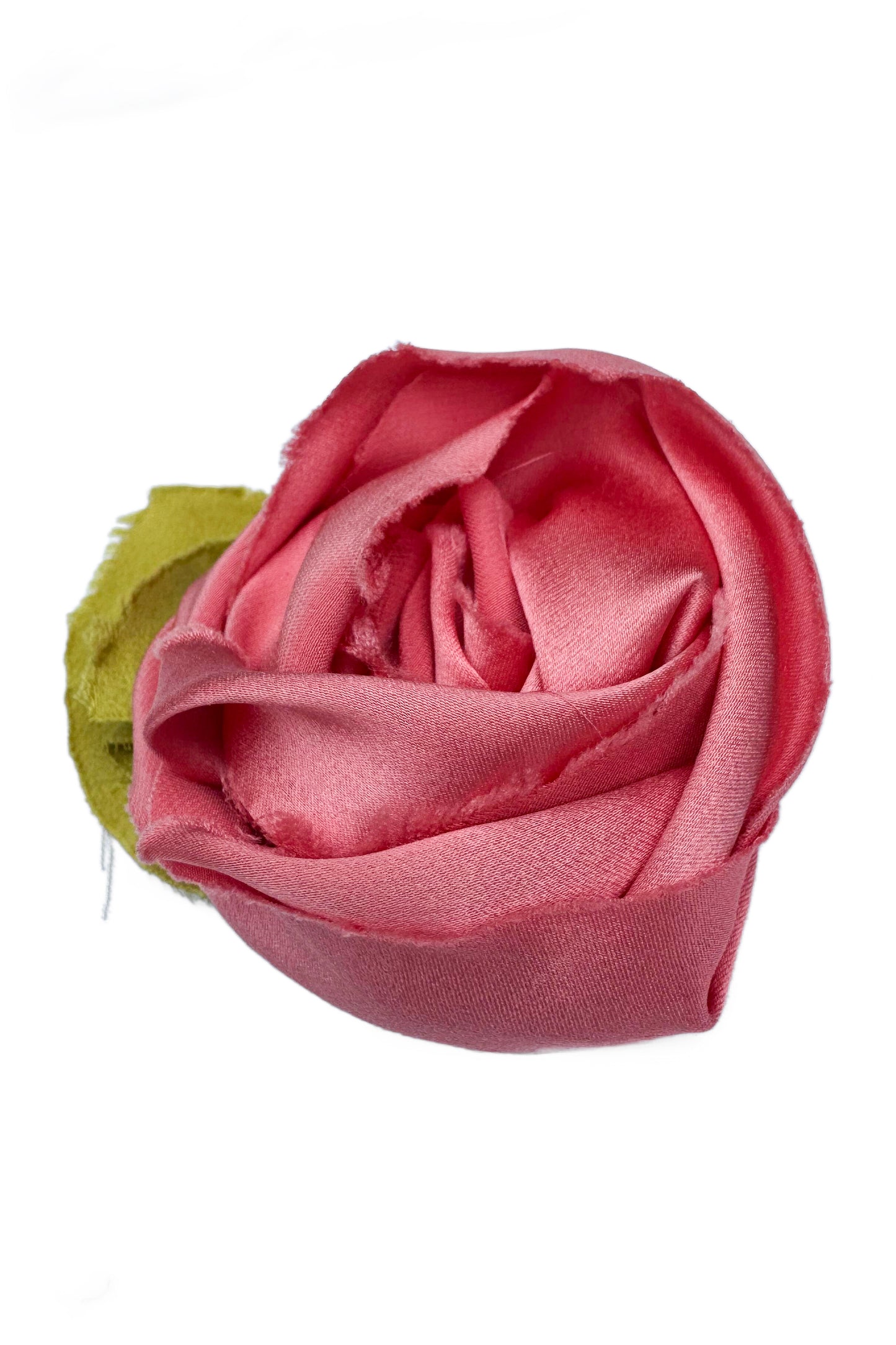 Silk Magnetic Floral Brooch - Coral Charmeuse