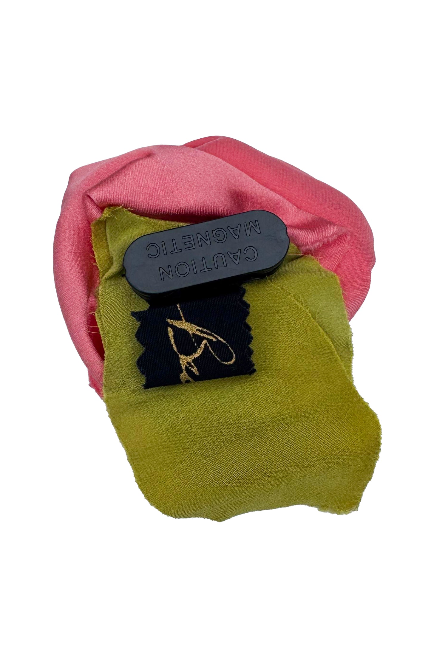 Silk Magnetic Floral Brooch - Coral Charmeuse
