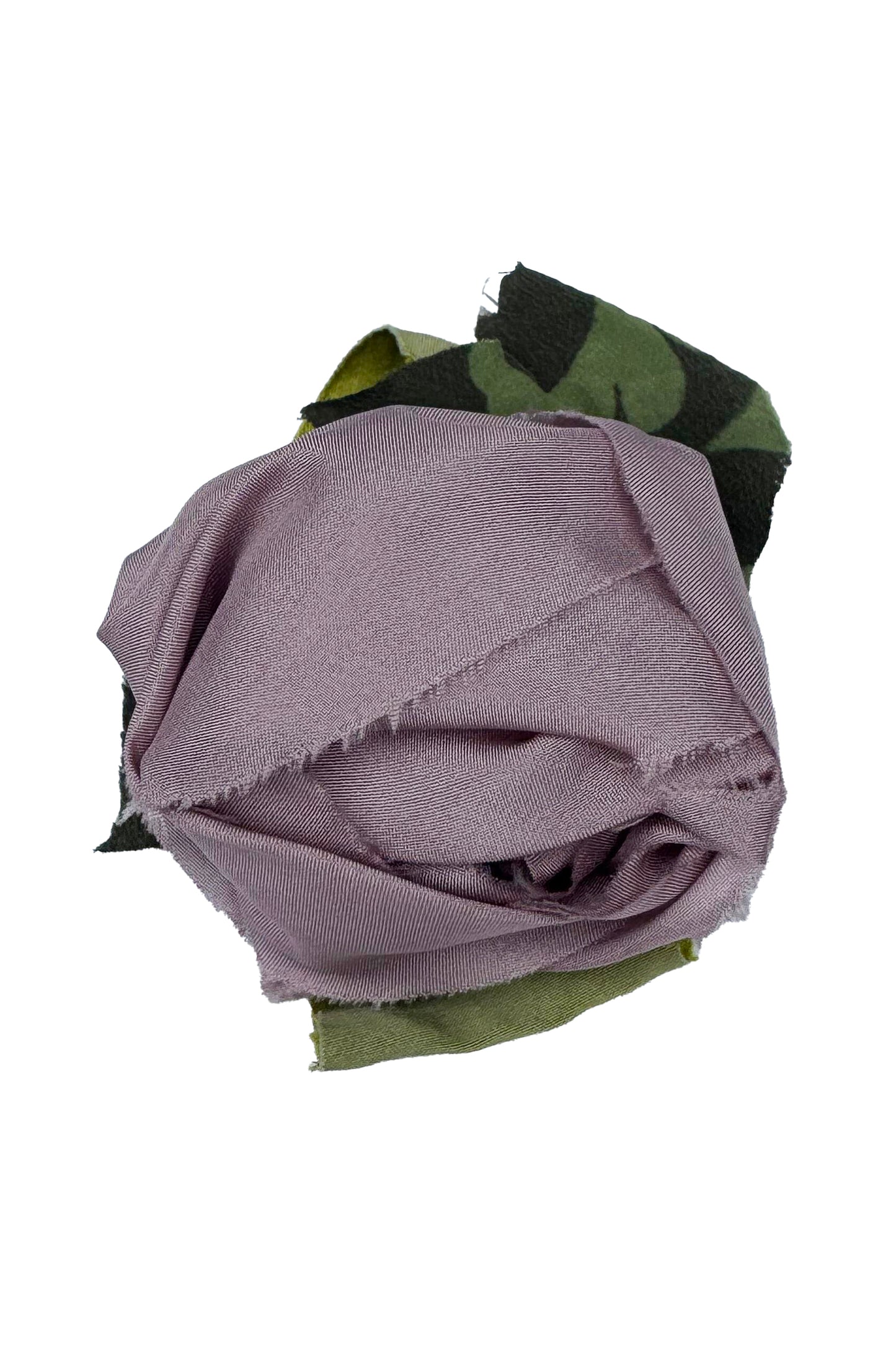 Silk Magnetic Floral Brooch - Purple Grey