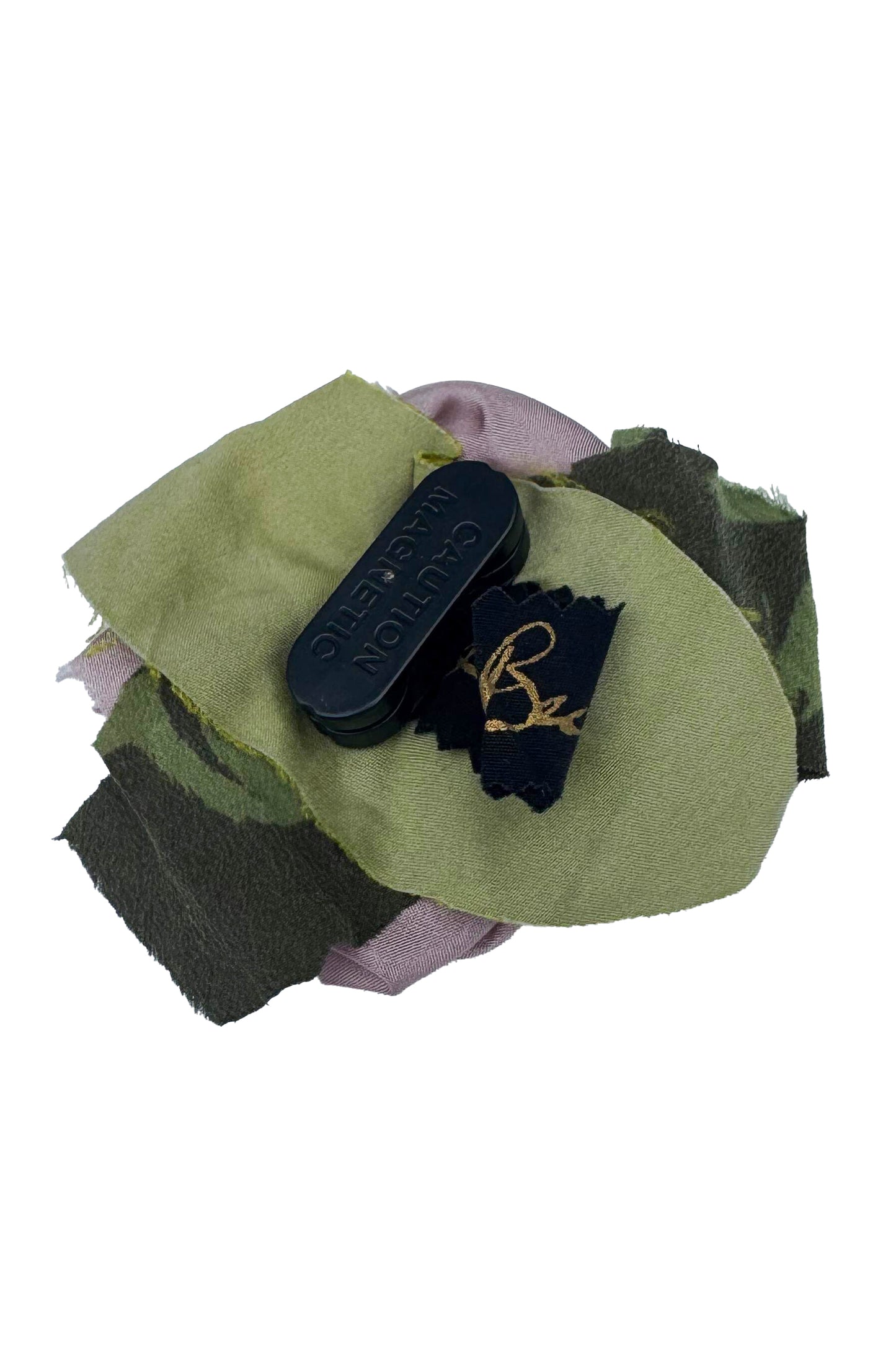 Silk Magnetic Floral Brooch - Purple Grey