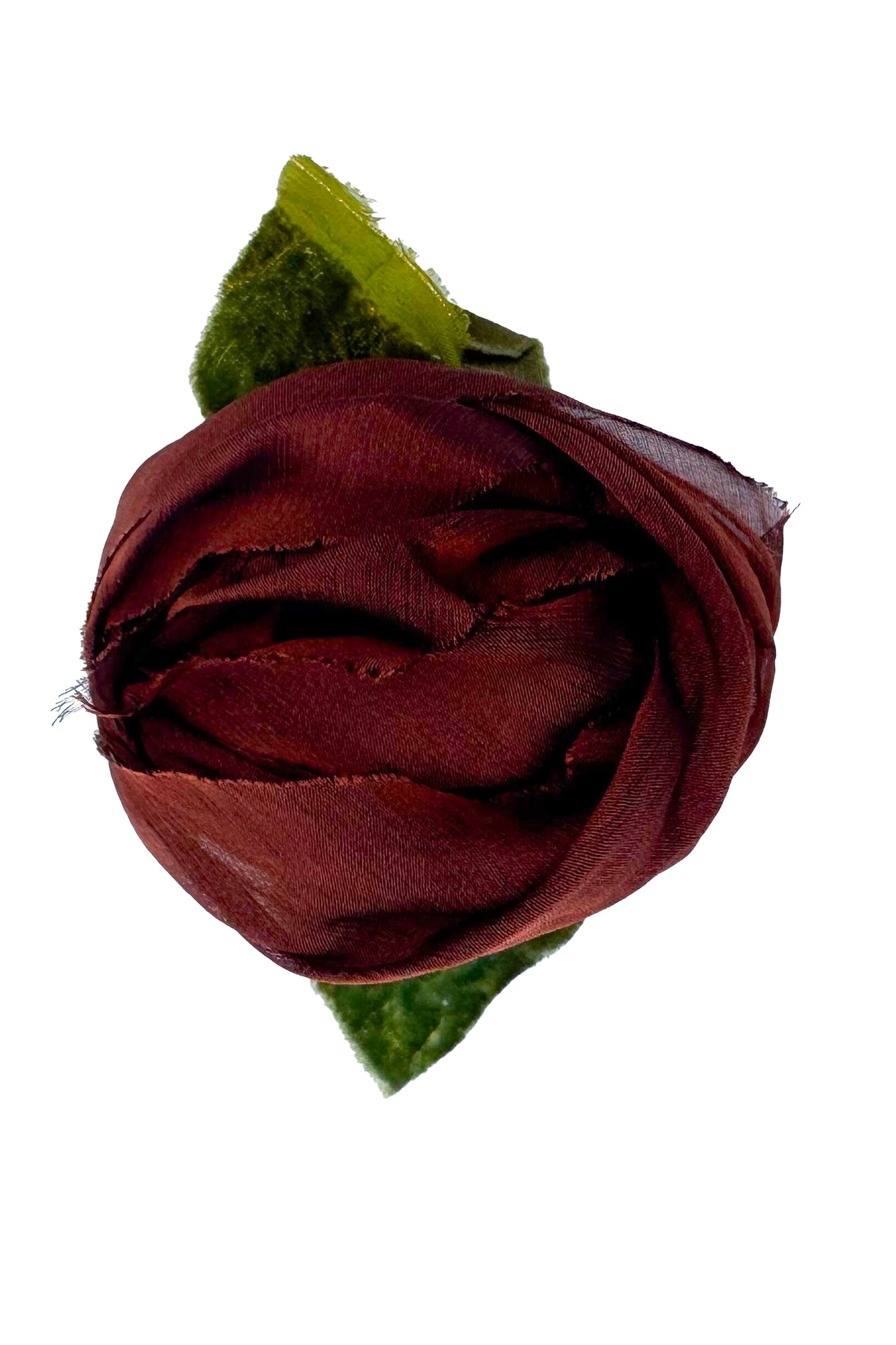 Silk Magnetic Floral Brooch - Rust