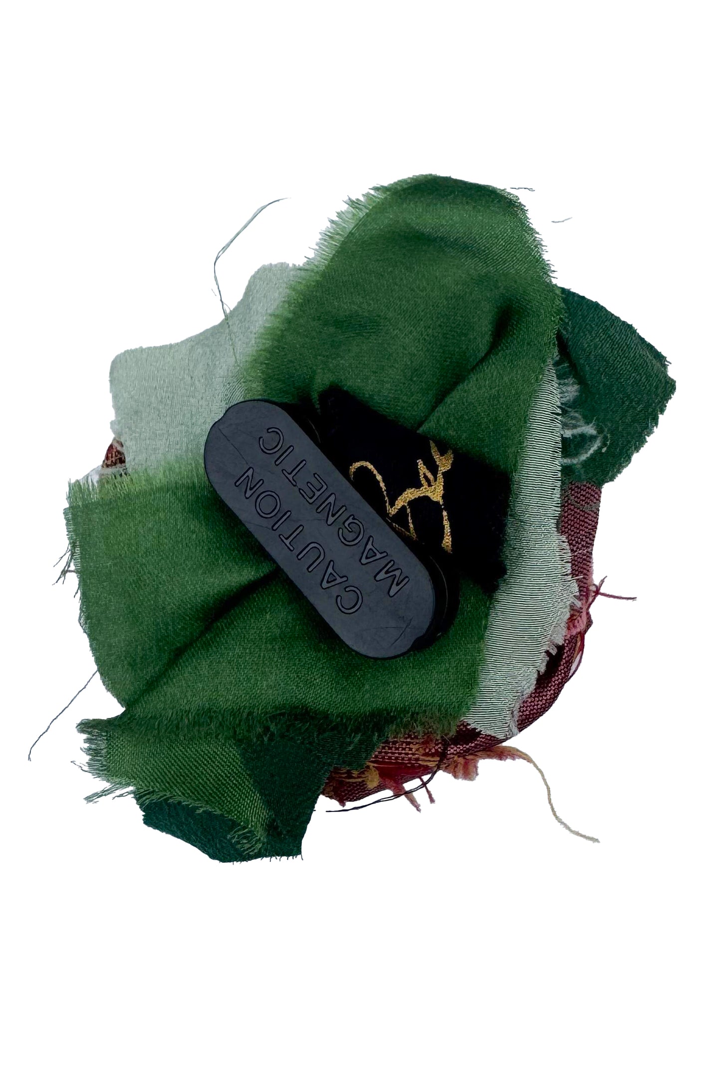Silk Magnetic Floral Brooch - Pink Jacquard