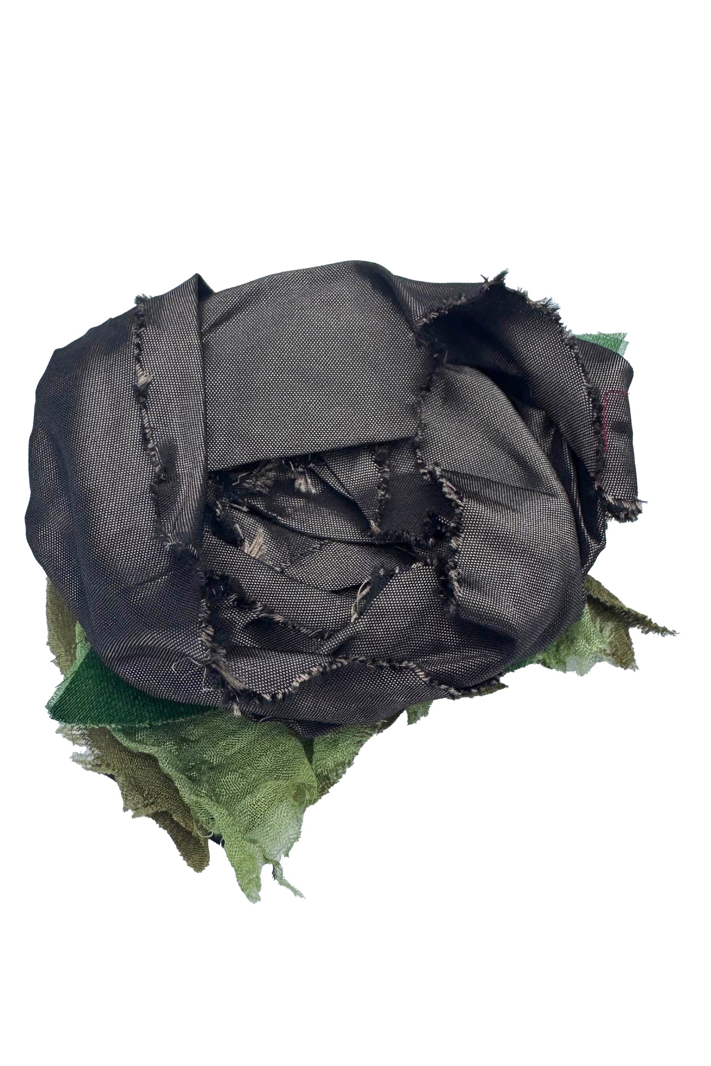 Silk Magnetic Floral Brooch - Bronze Metal Silk
