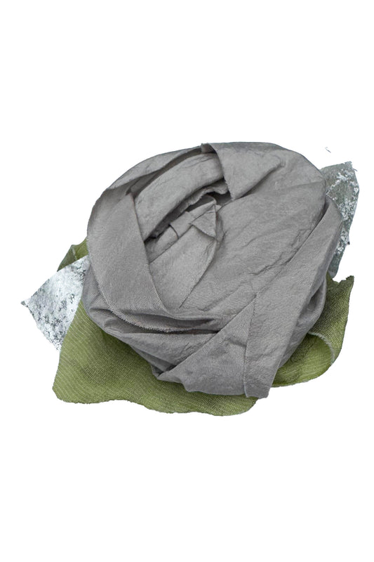 Silk Magnetic Floral Brooch - Silver